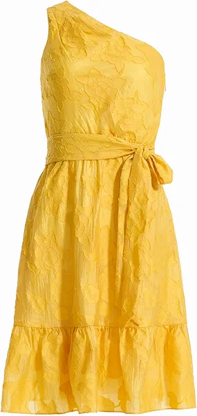 Anne Klein Women's One Shoulder Modern Midi Dress