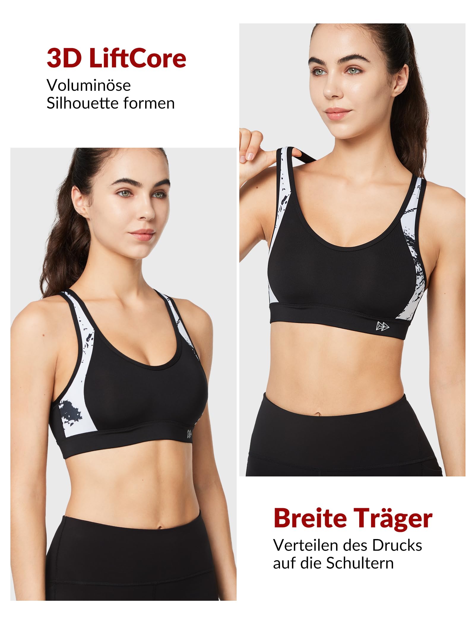 Yvette Sport BH Damen Starker Halt Große Größen Gekreuzt Rücken Gepolstert Fitness Lauf Joggen Yoga Bra - 3