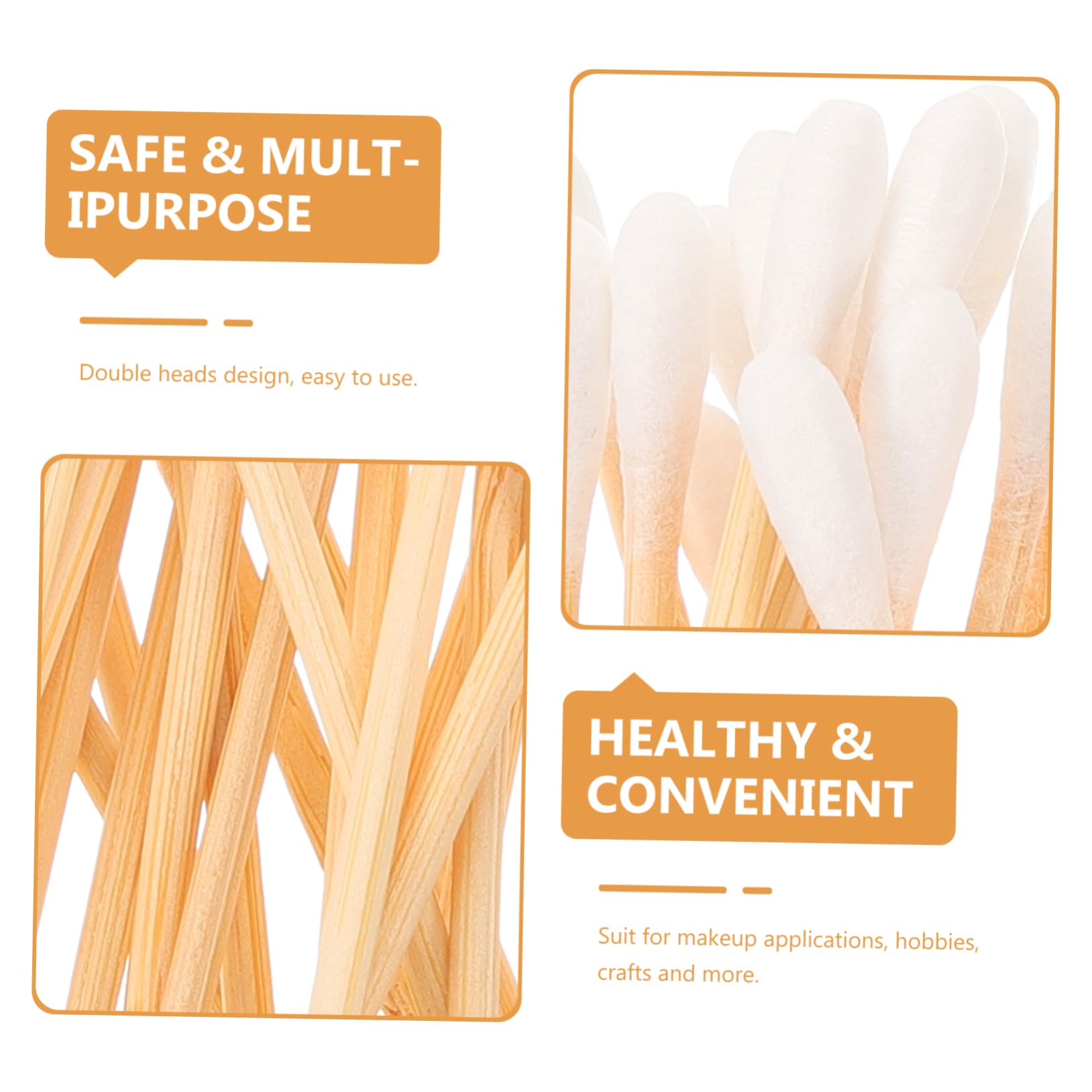 FOMIYES 200pcs Swabs Double Tipped Applicators for Makeup Beauty Cleaning 4 Colors