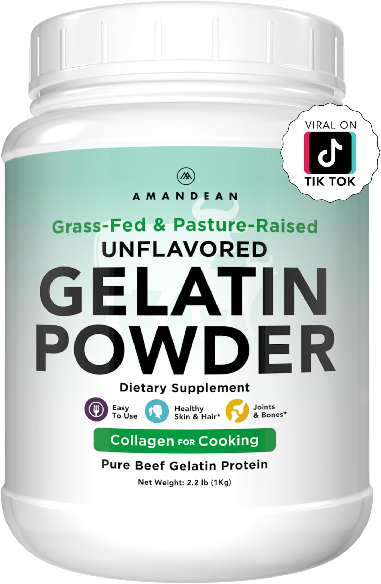 Premium Gelatin Powder XL. Grass-Fed Beef Collagen Protein Supplement. Unflavored. Healthy Skin, Hair, Nails, & Gut. Paleo Friendly Cooking and Baking. 18 Amino Acids. Non-GMO.