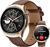 Mibro Lite3 Pro Relógio inteligente para homens, Chamada Bluetooth GPS Relógio de fitness, Rastreador de atividades Tela UHD AMOLED de 1,32'' 5ATM à prova d'água, para iOS e Android (Ouro rosa)