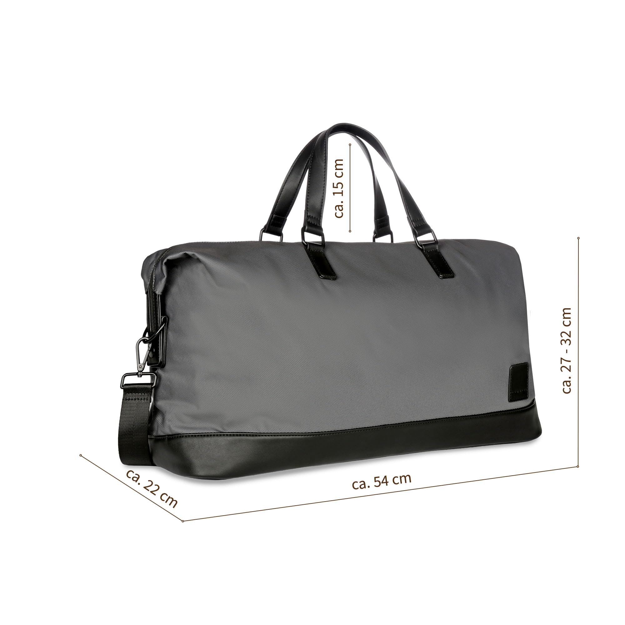 bugatti Domani 2.0 Bolsa de Viaje Fin de Semana de poliéster con Detalles Piel sintética, Gris
