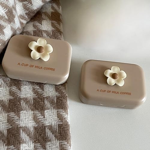 Miniatura 6 de Paquete de 2 mini estuches para lentes de contacto, caja portátil para lentes de contacto, kit de viaje con espejo, pinzas, barra de herramienta