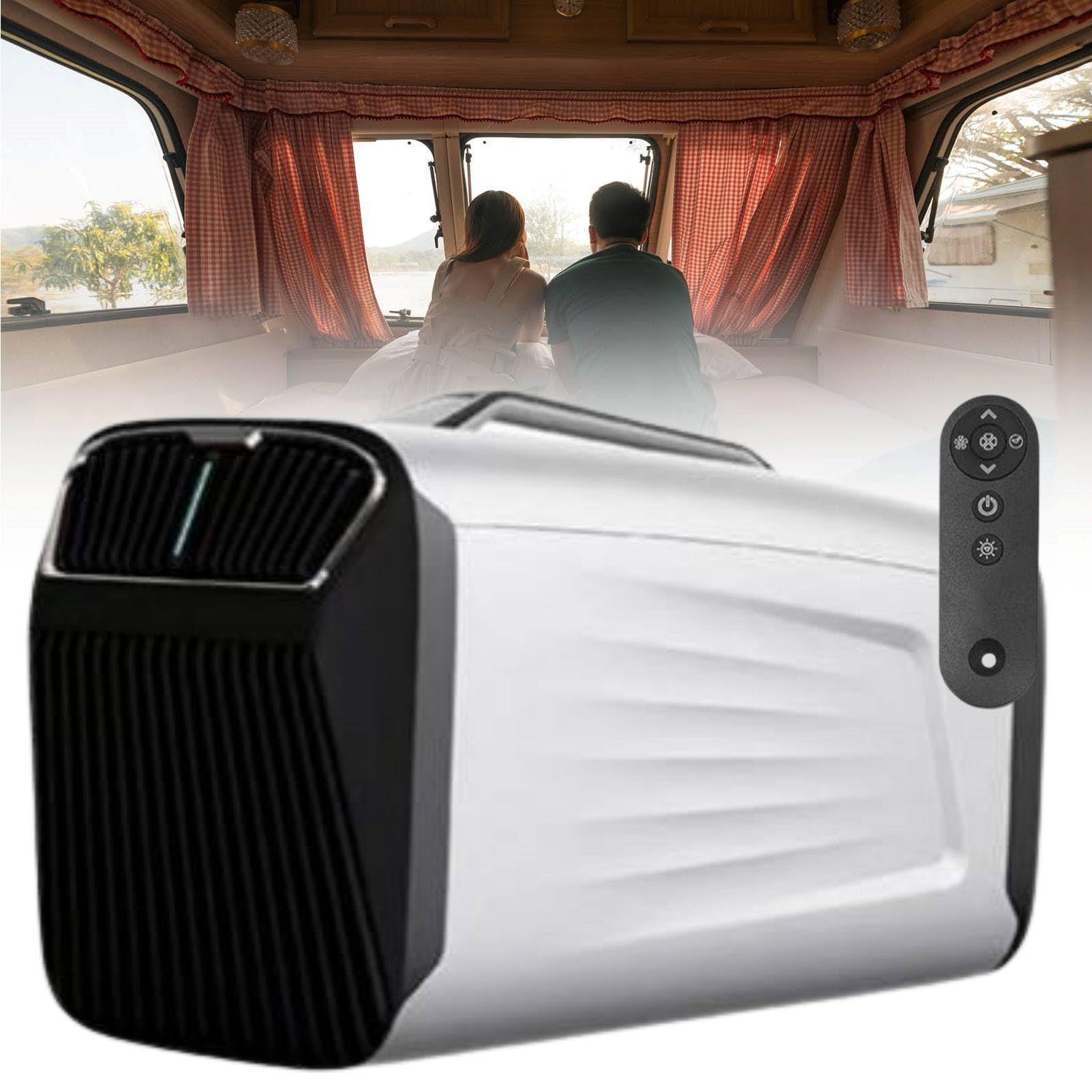 MhWrughts Portable Air Conditioner 5200BTU for Tent Camping, Low Power 400W Cooling Unit with Fan, Dry and Sleep Modes for Outdoor Adventures, RV Living and Garage Use 12V-Silver