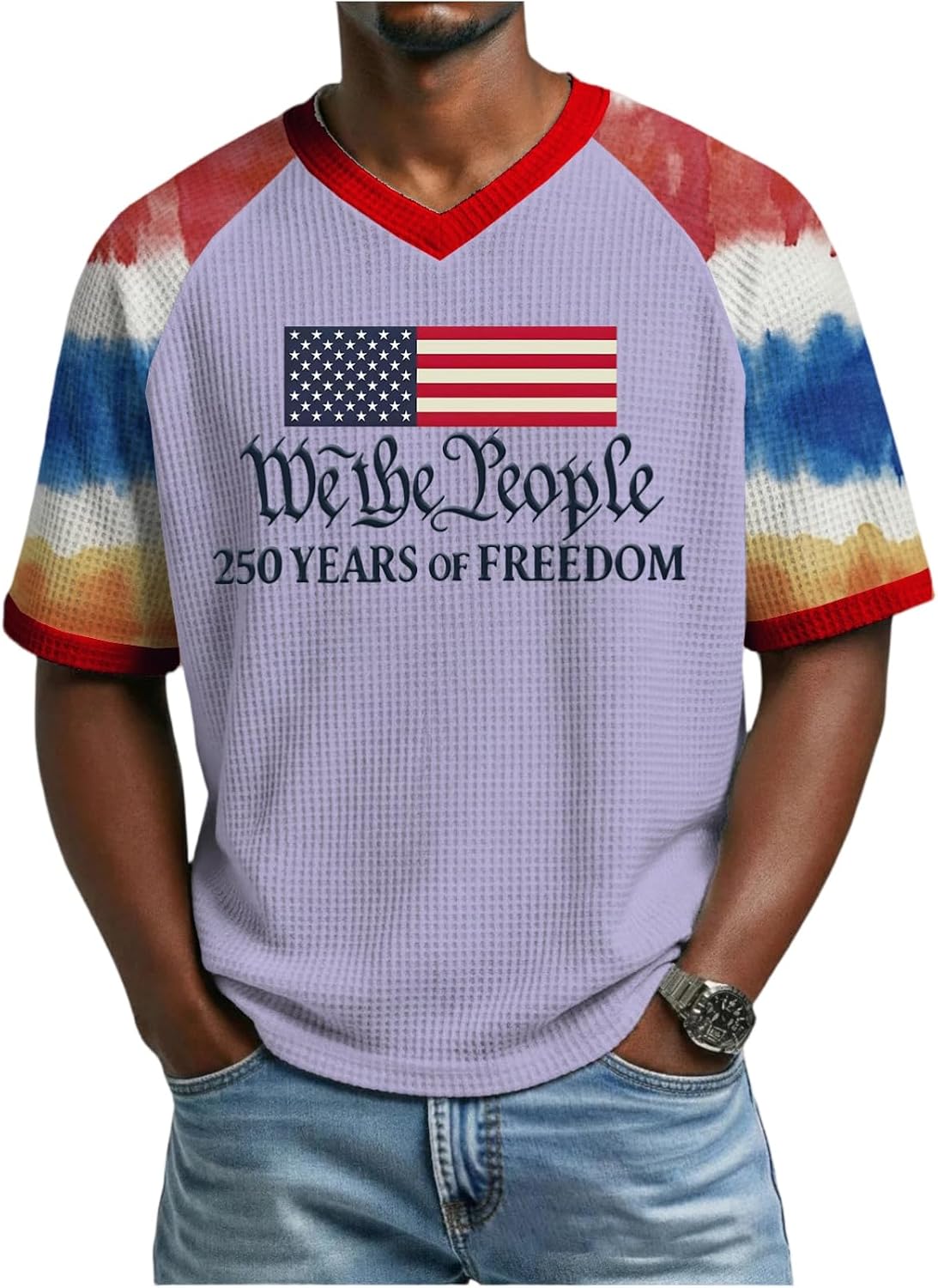 Ymosrh Men's America T-Shirts Short Sleeve 1776 2026 250th USA Patriotic 4th of July T Shirt, M-3XL