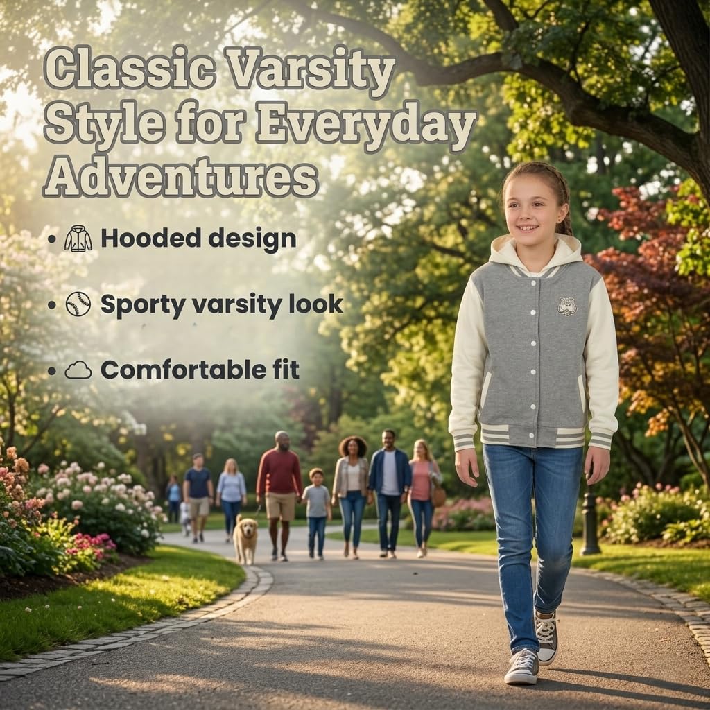 A2Z 4 Kids Girls Boys B.B Hooded Plain Jacket Baseball Style Lightweight Comfortable Coat For Childrens New Age 2-13 Years