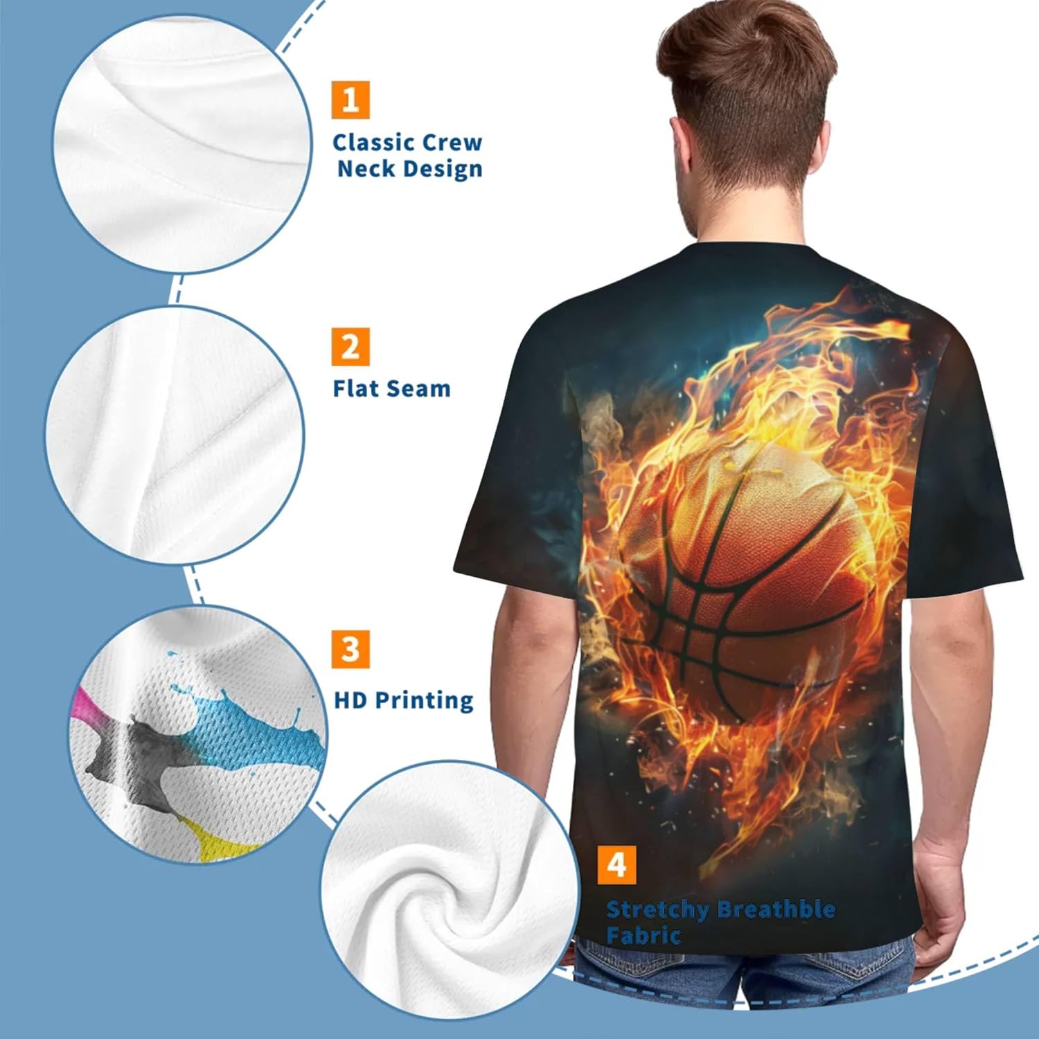 3D Pattern Print T-Shirt with Breathable Cool Lightweight Flexible Easy to Match Diverse and Stylish Casual Wear - Image 2