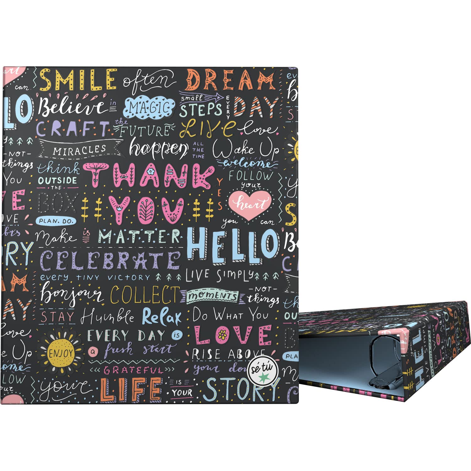 Raccoglitore 4 Anelli A4 Enjoy - Cartellina Fiorita Con Anelli Misti 25mm, Certificata FSC - Foto 2