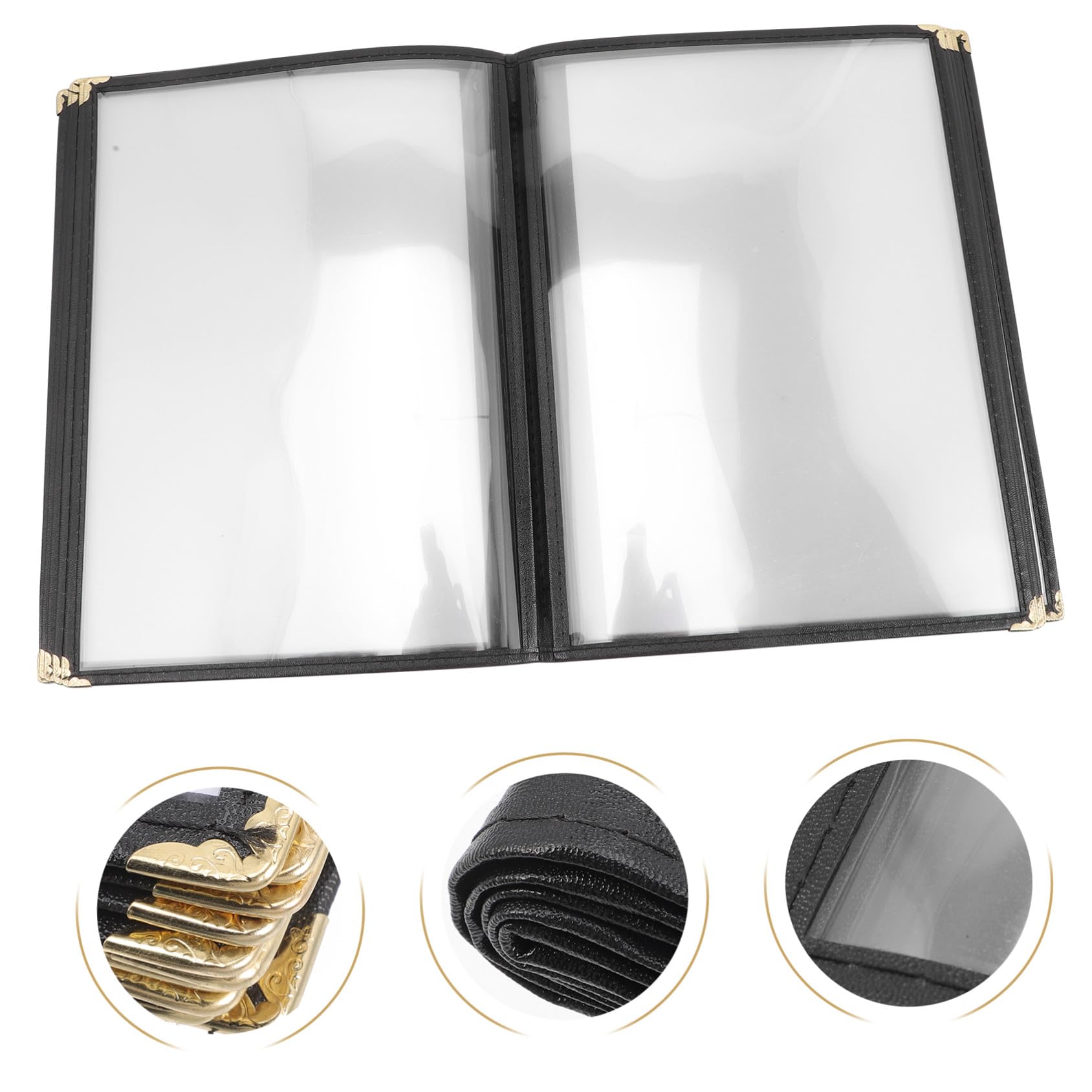 DOITOOL Cubierta Protectora para Menú de Restaurante Transparente PVC Portamenús Ligero y Portátil Soporte para Carta Bar Funda Resistente para Cartas de Páginas