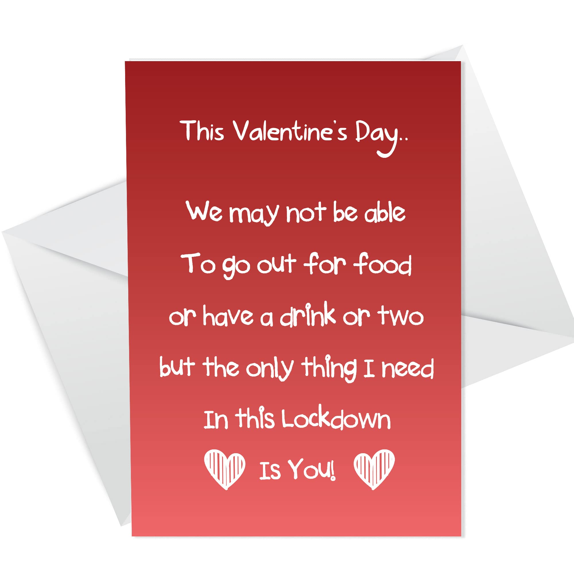 RED OCEAN Valentines Day Card 2021 Lockdown Poem Card For Boyfriend Girlfriend Husband Wife