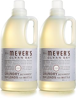 Mrs. Meyer's Lavender Liquid Laundry Detergent, HE Compatible, Cruelty-Free, 64 oz Pack of 2 - Gentle & Effective Cleaning