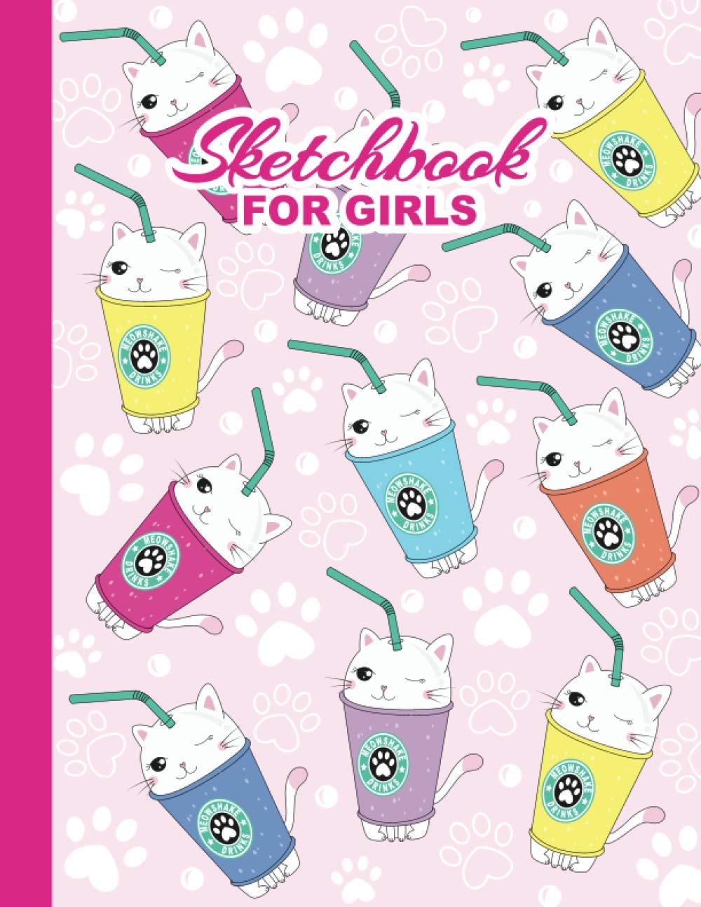 Sketchbook for Girls: Kawaii Cat Sketch Book - Blank Pages for Sketching, Drawing, Writing, Journaling and Doodling - Large 8.5 x 11 Drawing Pad for Little Artists