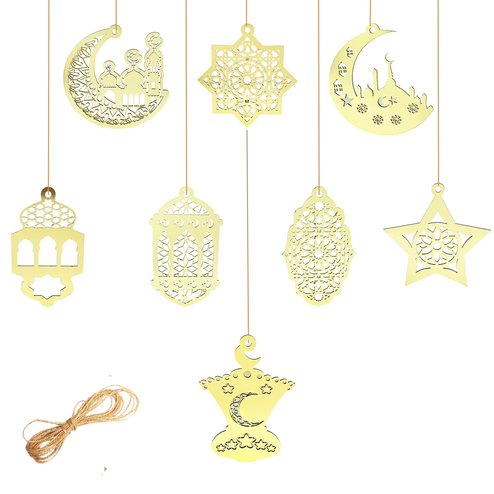 – 8 Pieces Ramadan Decorations for Home 2025 - Ramadan Gifts - Eid Decorations - Ramadan Kareem Wooden Decor زينة رمضان كريم ديكور