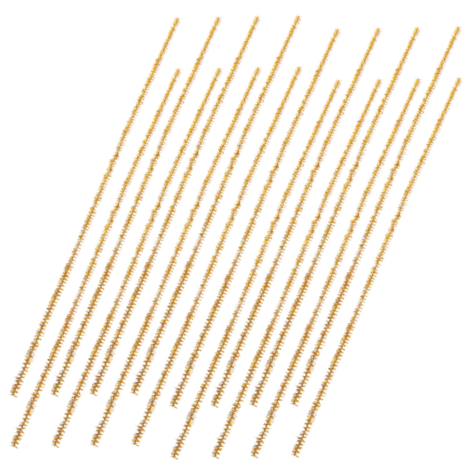 DOITOOL 100Pcs Gold Sparkly Pipe Cleaners for Crafts Tinsel Chenille Stems Pastel Colors for Art Projects and Creative Handicrafts