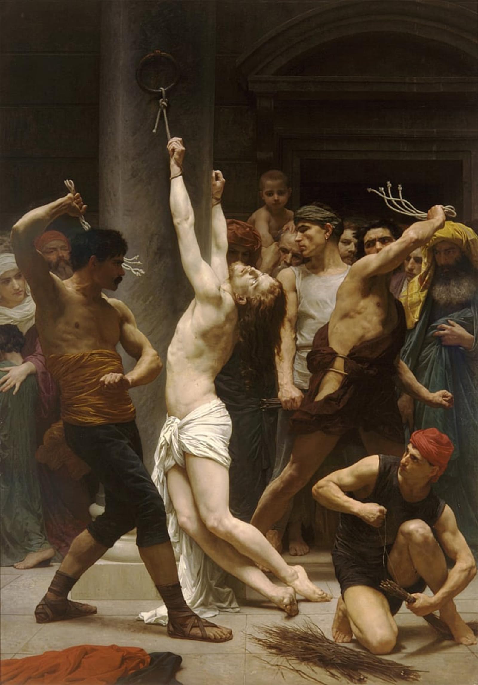 SERENDIPITP Vintage Picture Print on Canvas Wall Art Poster the Elder Sister Reduction by William Adolphe Bouguereau Artwork Print Poster for Wall Decor 60x90cm