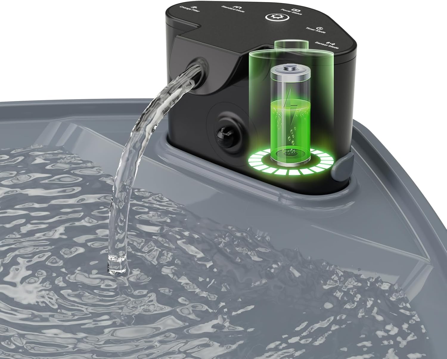 Fontaine pour chiens sans fil, 5200 mAh, capacité de type C, charge 30 jours pour le mode induction, 45 jours pour le mode à temps, convient pour fontaine pour chiens B0C6G792H8