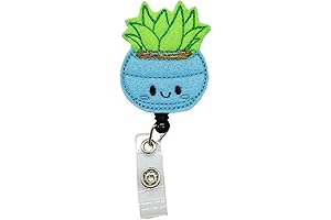 Dazzling Succulent Flower Badge Reel: A Botanical Delight on Your Scrubs!