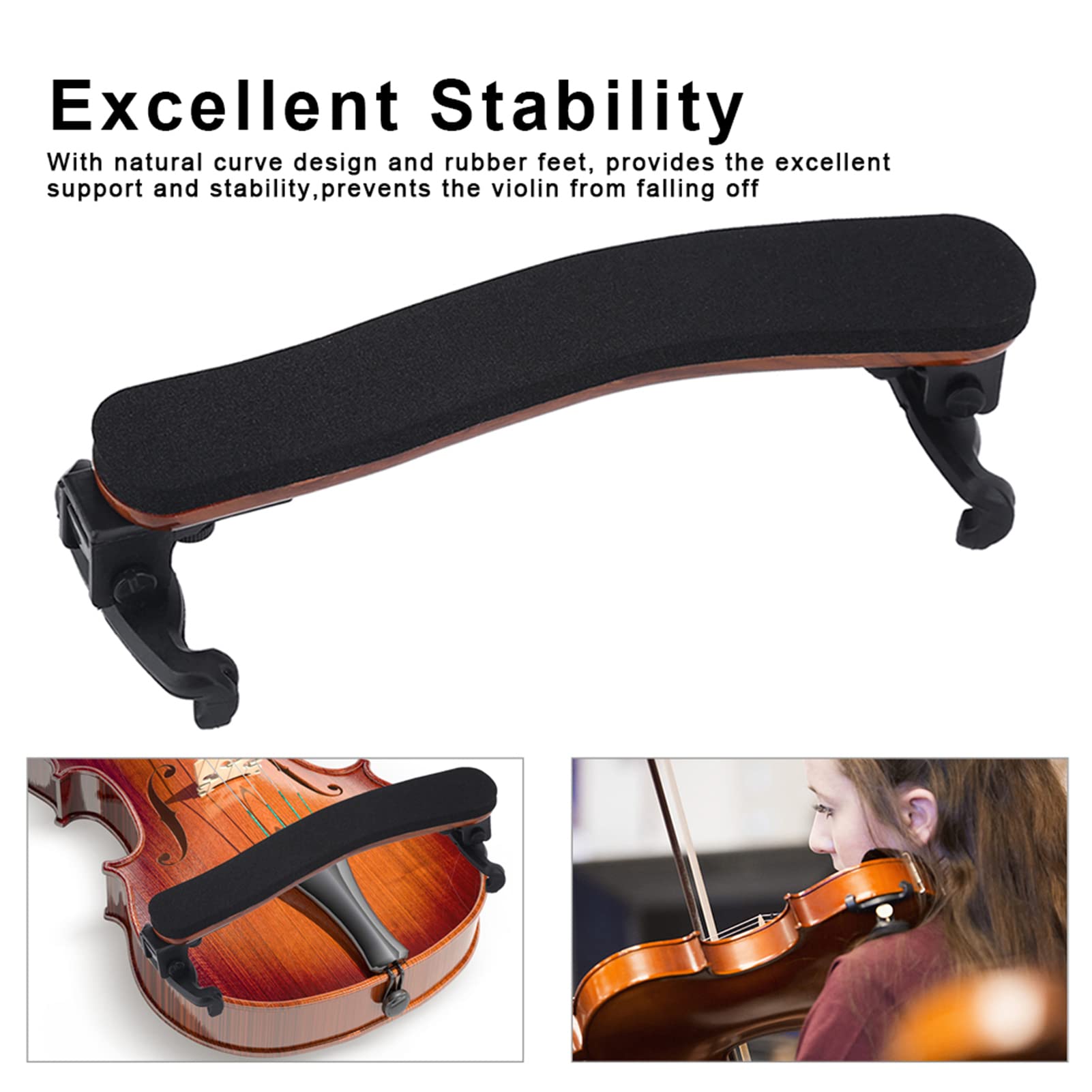 MUNEFE Violin Shoulder Rest, Adjustable Violin Shoulder Rest Rubber Pad - Image 4