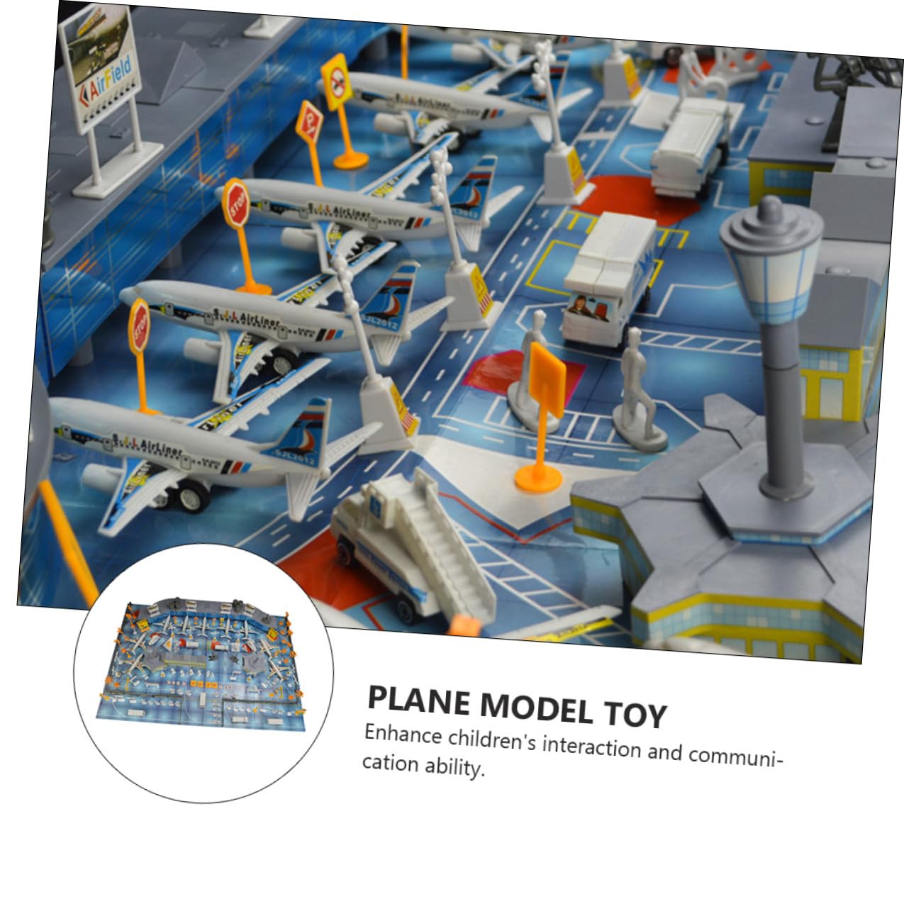 NOLITOY Avión de Juguete de Simulación en PVC para Niños, Modelo Educativo Que Promueve el Desarrollo Cerebral y Estimula la Imaginación en Escenas de Aeropuerto