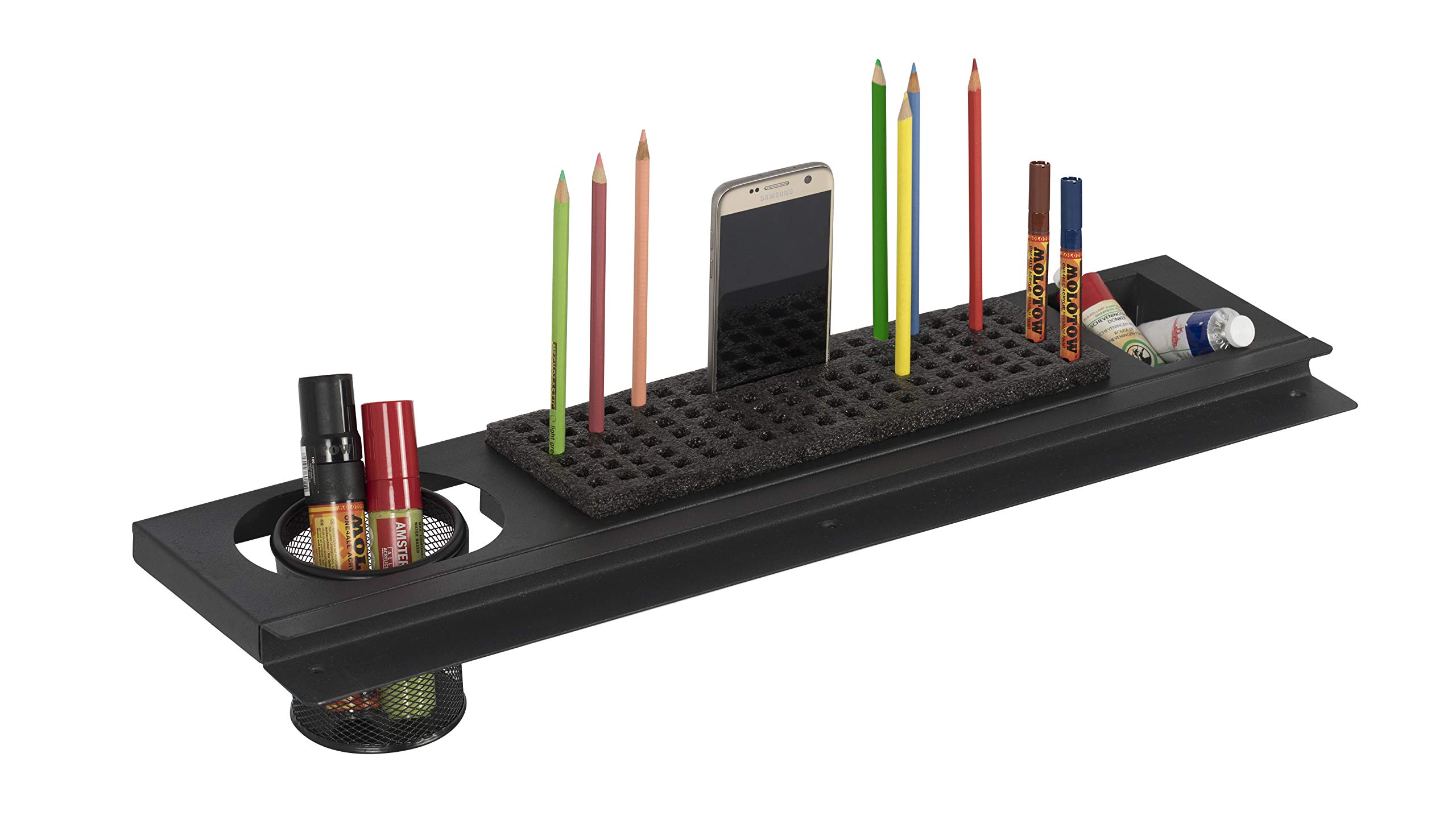 SD STUDIO DESIGNS Modern Premier Metal Tray for Art/Craft Table, 24 Inch, Black