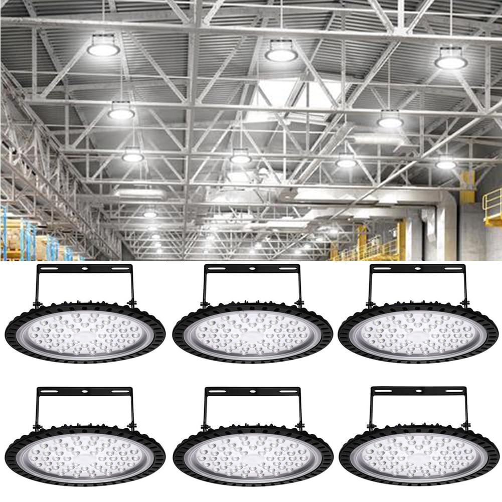 300W UFO LED High Bay Light 30000 LM with US Plug 53 Cm Cable 6000K Commercial Warehouse Shop