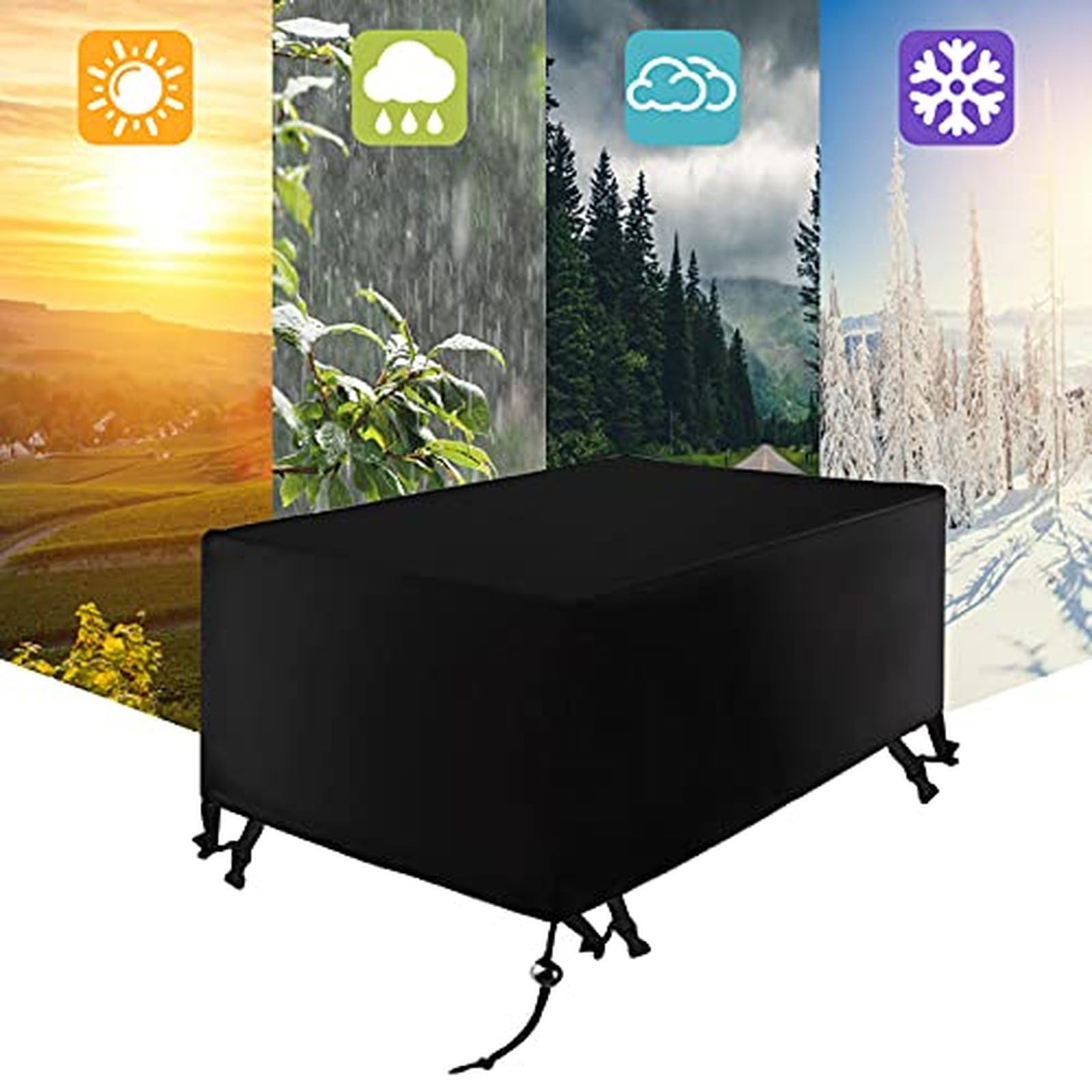 Housse Table de Jardin 230x110x75cm Rectangulaire Couverture de Protection Meubles ​Bâche Salon de Jardin Imperméable Anti-UV Housse Salon de Jardin Exterieur Bache de Protection