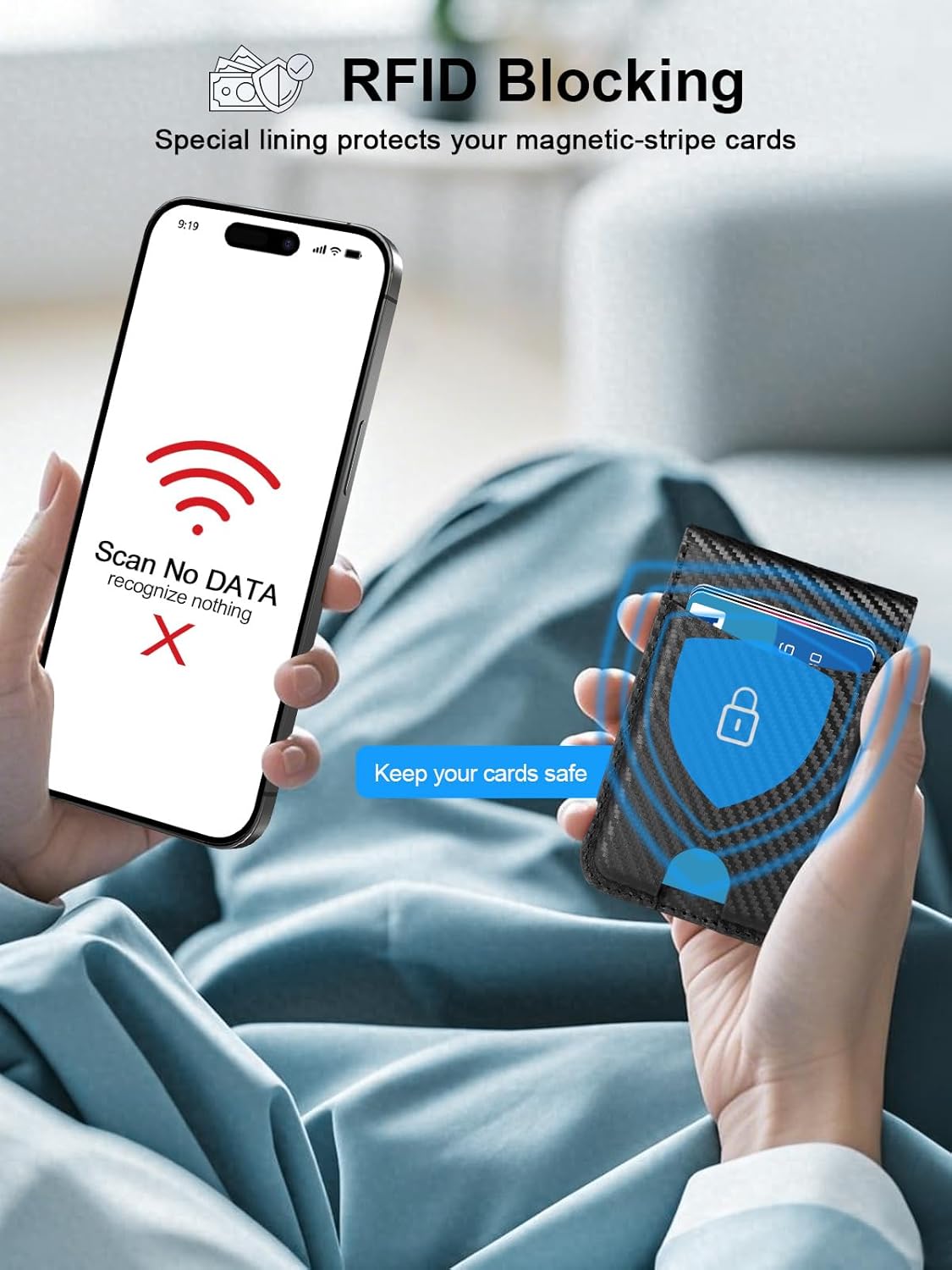 TopMade for MagSafe Wallet, Works with Apple Find My, Strongest Magnetic Wallet for iPhone 17/16/15/14/13/12 Series, Magnetic Card Holder with Adjustable Stand, 6 Cards Holder, Carbon Fiber Black - Image 7