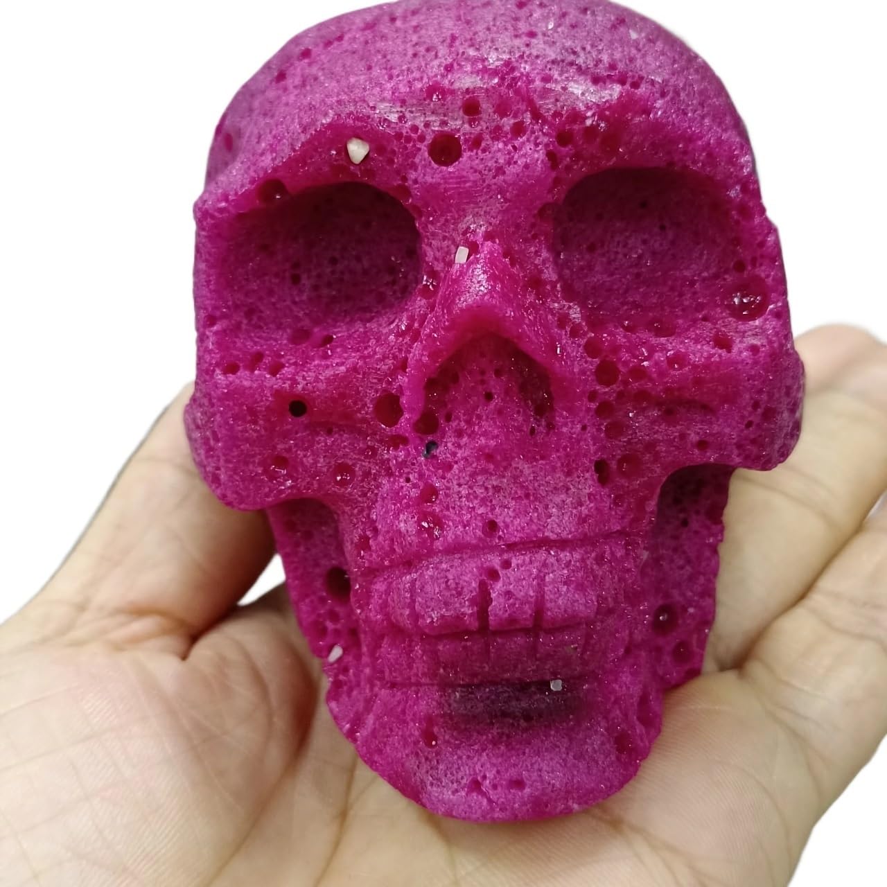 RVBLRDSE Ruby Sculpted Skull Quartz Crystal Home Decoration Decor(Size:1-1.3kg) Gemstone Stone