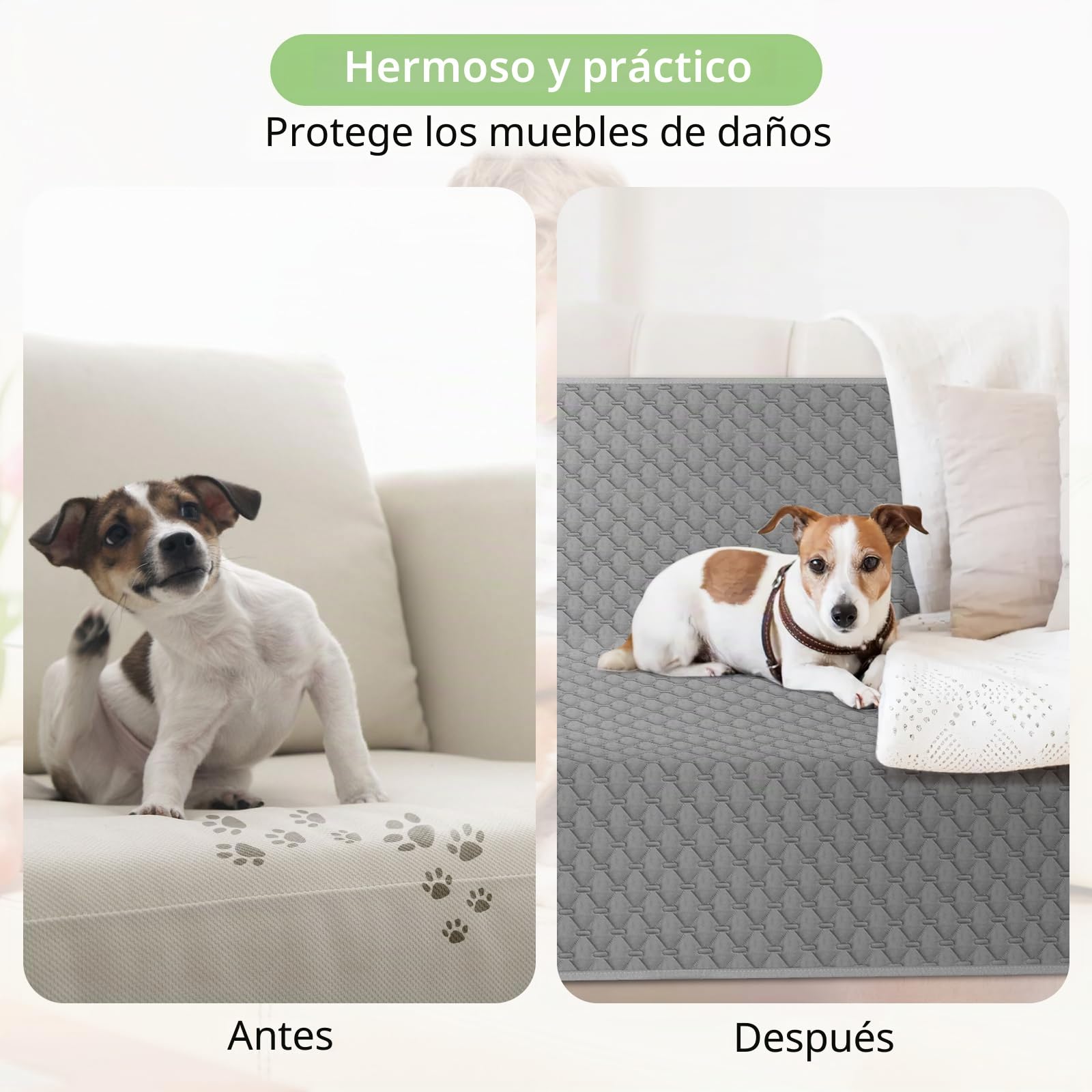 Manta Impermeable para Perros, Almohadilla de Entrenamiento Reutilizable Antideslizante Protector de Muebles, Sofá, Cama Lavable para Cachorros, Perros y Gatos 137 x208 cm