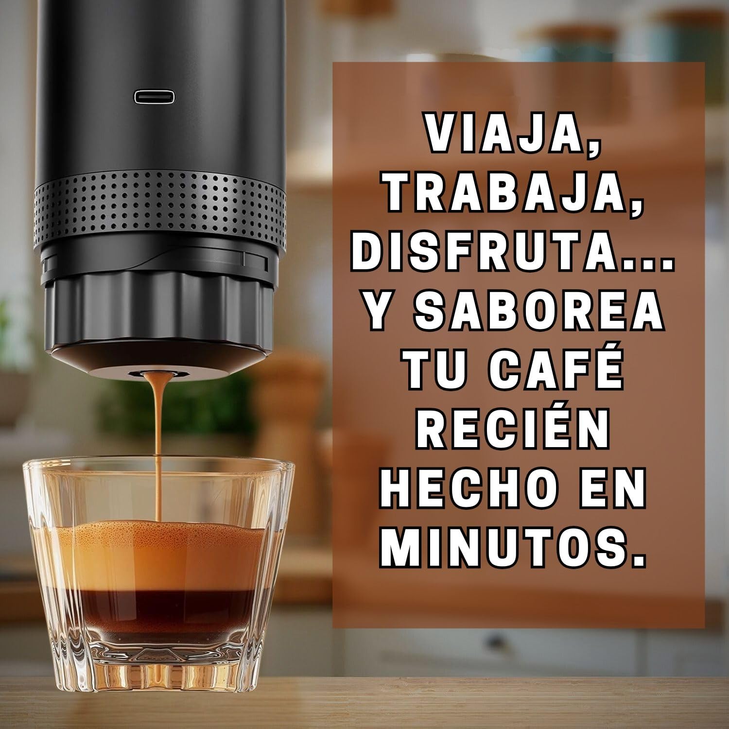 Cafetera Portatil Capsulas 3 en 1 compatible con Nespresso Dolce Gusto y Café Molido - Mini Cafetera Portátil Multicapsulas para Llevar - Maquina Cafe Portatil Pequeña