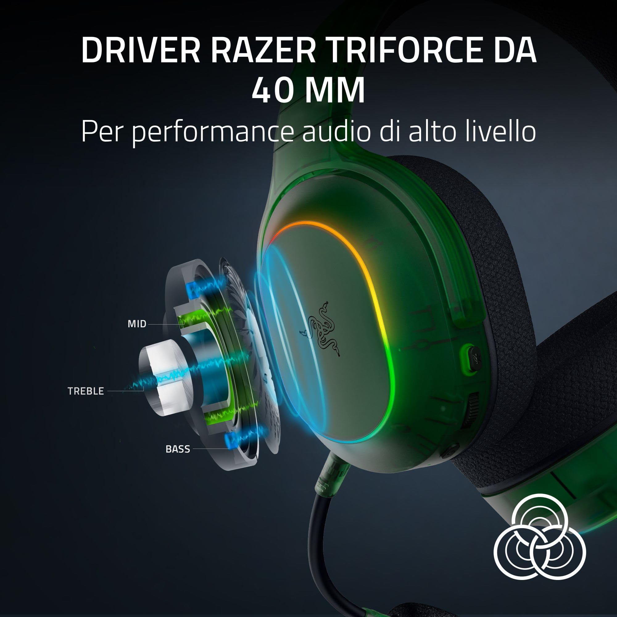 Razer Barracuda X Phantom Green Edition - Cuffie da gioco wireless multipiattaforma (285 g, driver TriForce da 40 mm, Dual Wireless HyperSpeed e Bluetooth) Phantom Green