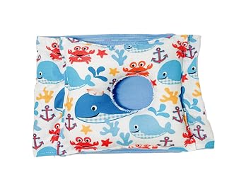 Nautical Ocean Whale G-tube Pillow Belt for Infant Tummy Time