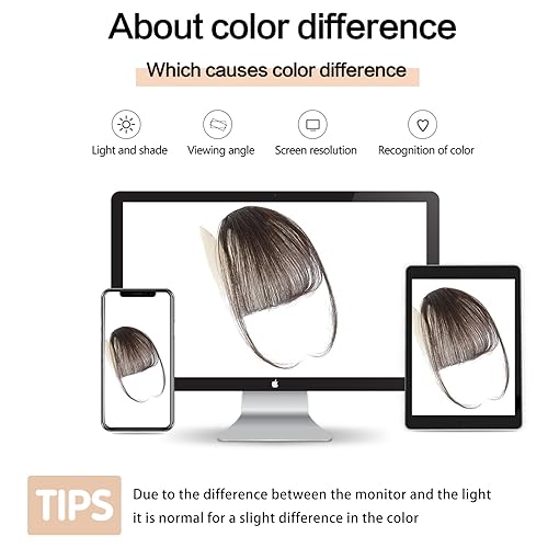 Miniatura 5 de Clip In Bangs-Fake Bangs Hair Clip Dark Brown Clip On Bangs Real Human Hair Air Curtain Bangs For Women Clips Wispy Bangs Hair Extensions Fringe