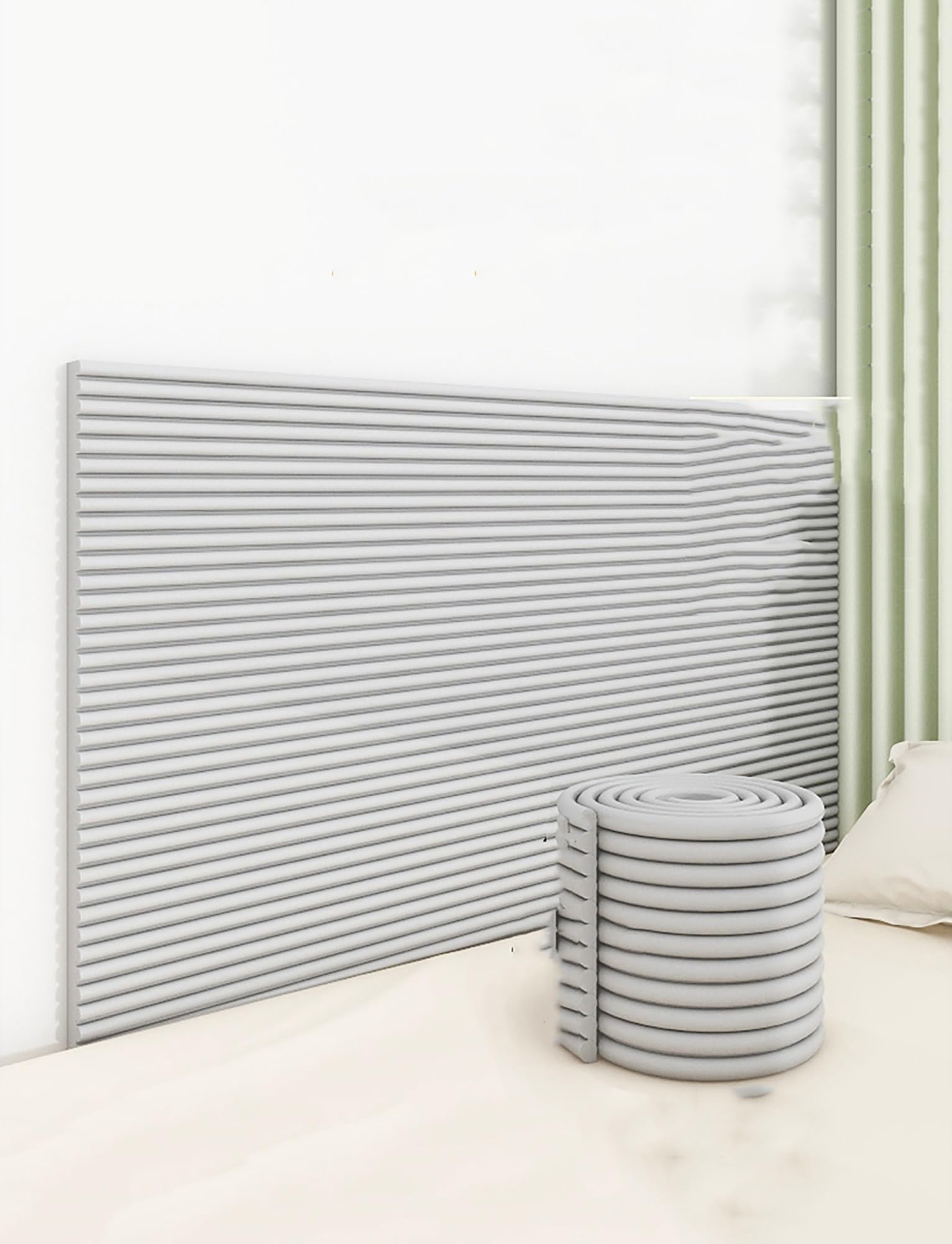 Wall Cushion Padded Panels For Walls,Padded Wall Panels, Upholstered Self Adhesive Anti Collision Wall Padding,Foam Corner Protectors Bedroom Decoration(20cmx200cm)(Gray)