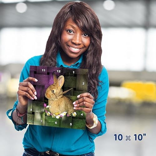 Miniatura 4 de 3dRose LLC Reloj de pared de conejo, 10 x 10 pulgadas