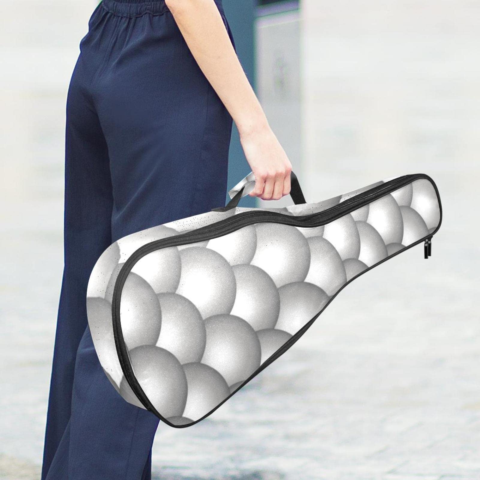 Housse de ukulélé soprano rétro pour ukulélé ténor avec sangles réglables et sac rembourré imperméable