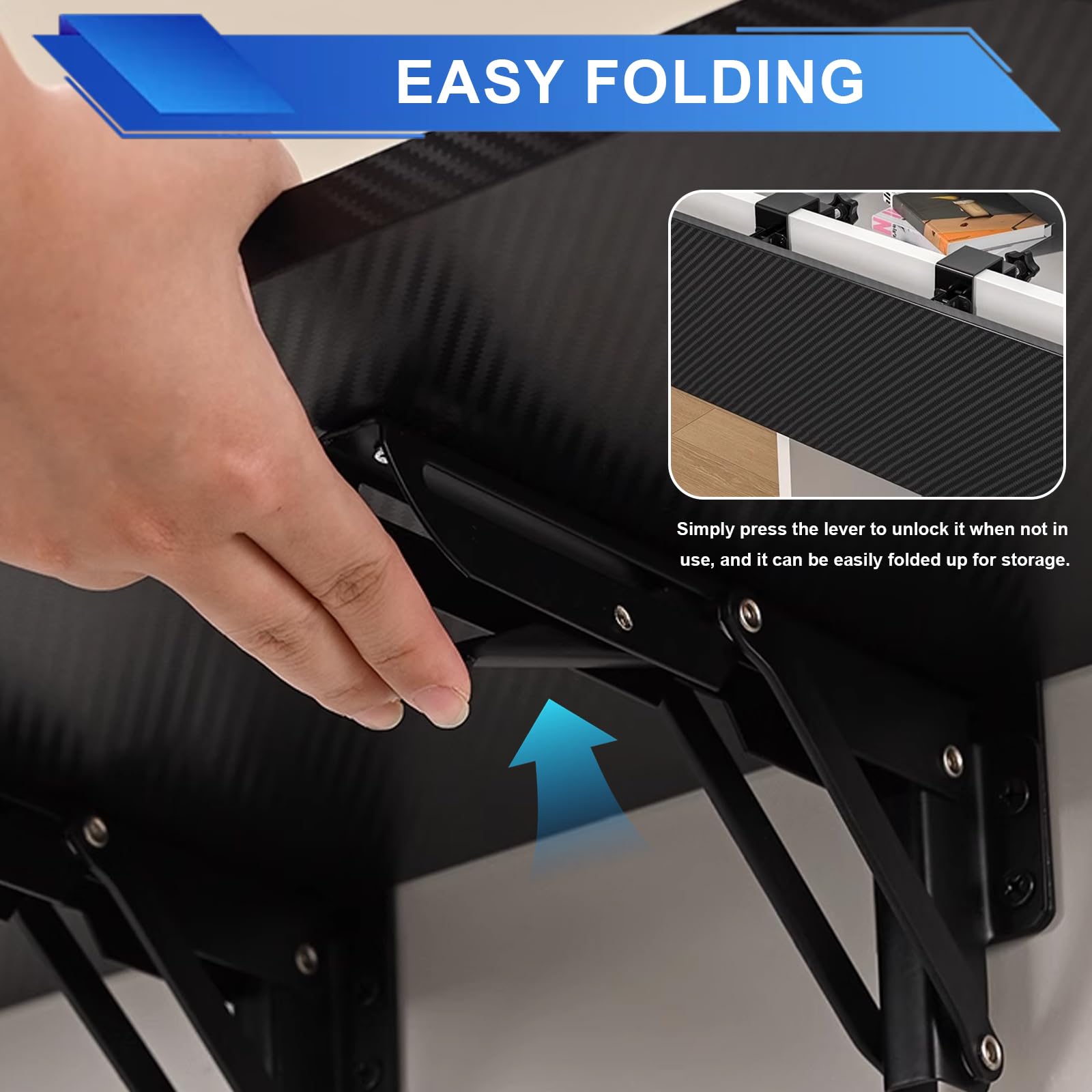 xiruiubao Extension Bureau, Support Clavier Coulissant Pliable, Support D' étagères de Clavier Pinces en C pour Tiroir, Ergonomique Plateau D'extension de Bureau sans Perçage, 2 Pièces