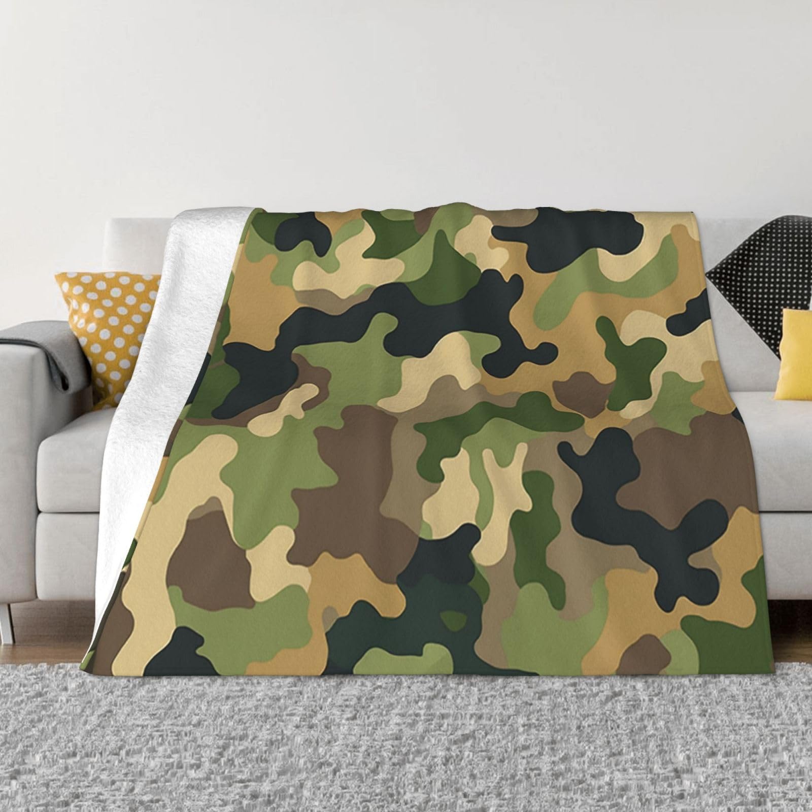 Couverture en flanelle camouflage plaid chaud toutes saisons