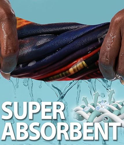 Miniatura 3 de Toalla de playa ligera y fina de microfibra sin arena, de secado rápido, mandala de gran tamaño, accesorios de toalla azul grande, accesorios de