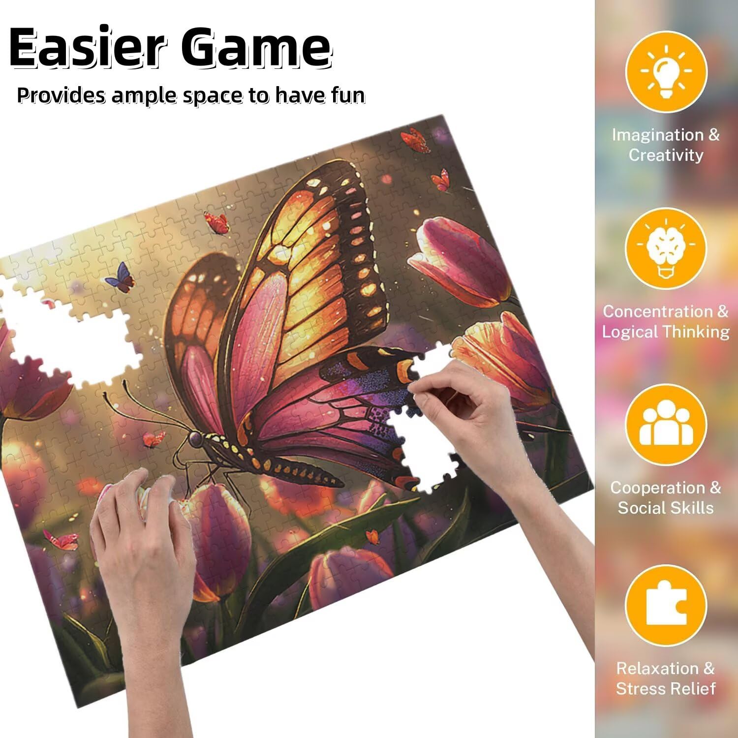 Jigsaw Puzzle, 6000 Pezzi Puzzle Classici, Farfalla Puzzle Rilassamento Intelligence, Mpossibile Difficile Puzzle Impegnativo per Adulti Puzzle Gioco Familiare, Regalo per Amore Amico Fiori fr0-1026