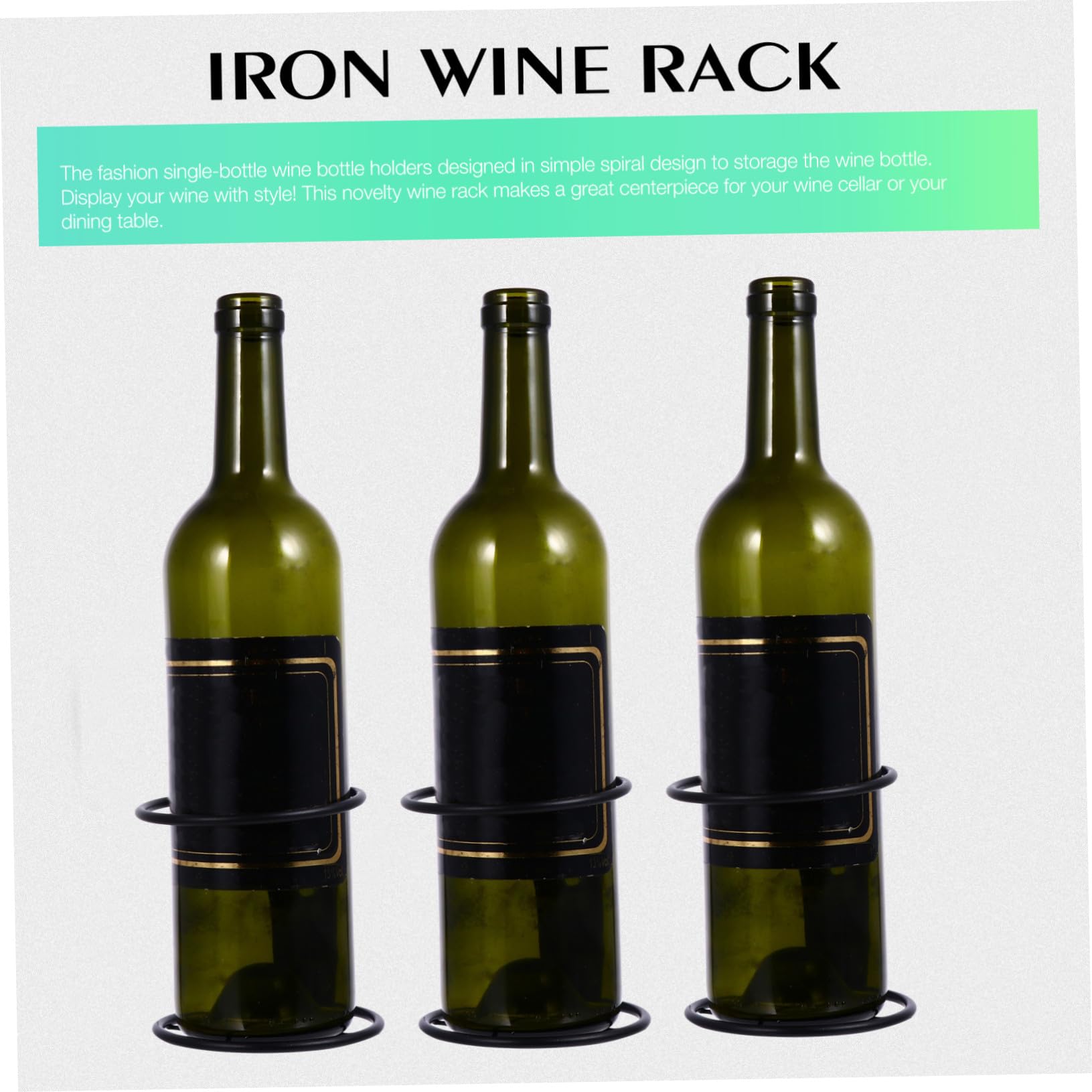Mikinona Botellero Vino 6 Botellas de Hierro para Pared, Expositor de Vinos Funcional para Almacenamiento y Exhibición Elegante en Cocina o Bar