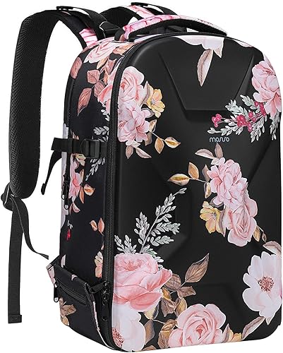 Miniatura 10 de MOSISO Mochila para cámara, DSLRSLRsin espejo, bolsa para cámara de fotografía de peonía, funda rígida impermeable con soporte para trípode y