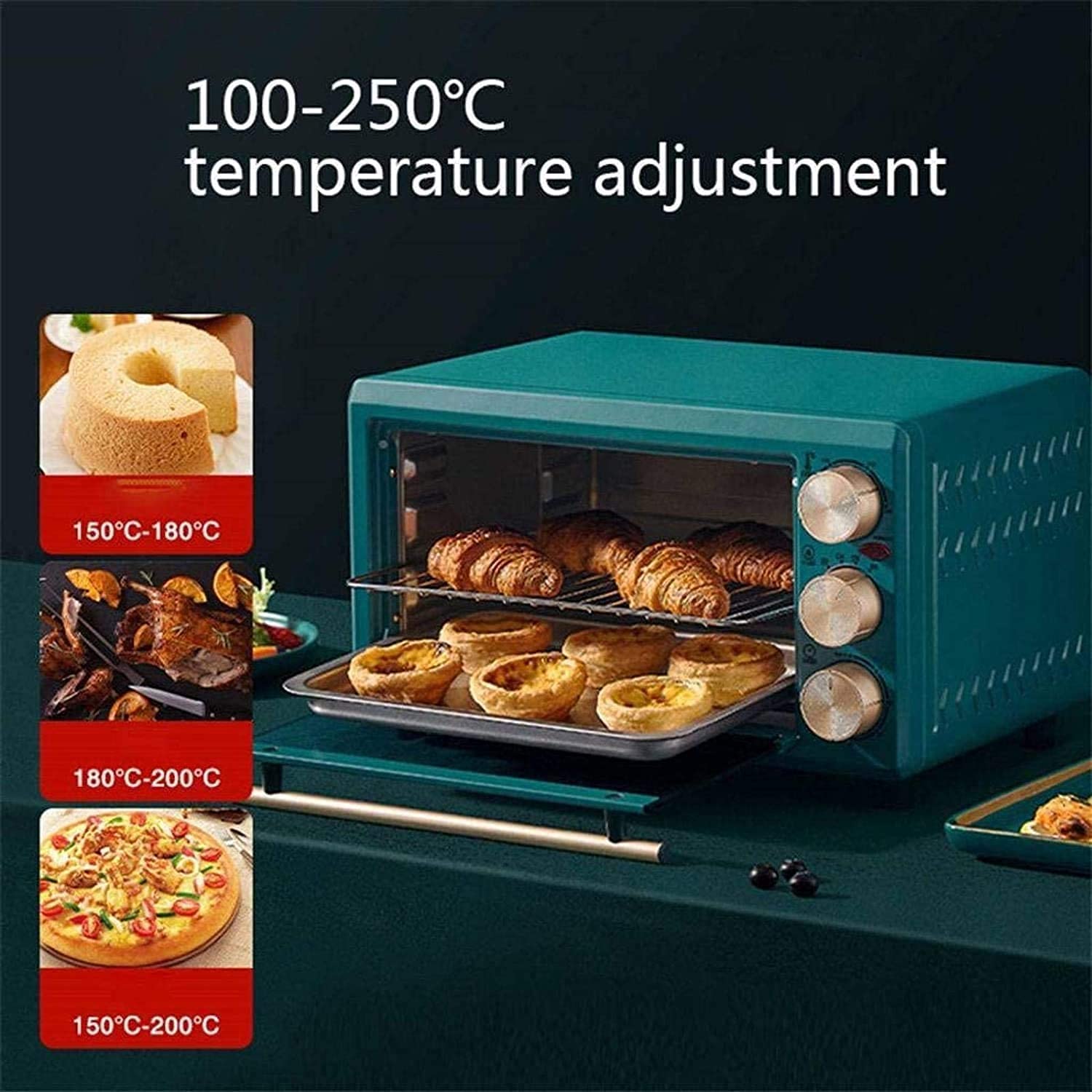 16L mini piekarnik elektryczny z podwójnymi szklanymi drzwiami