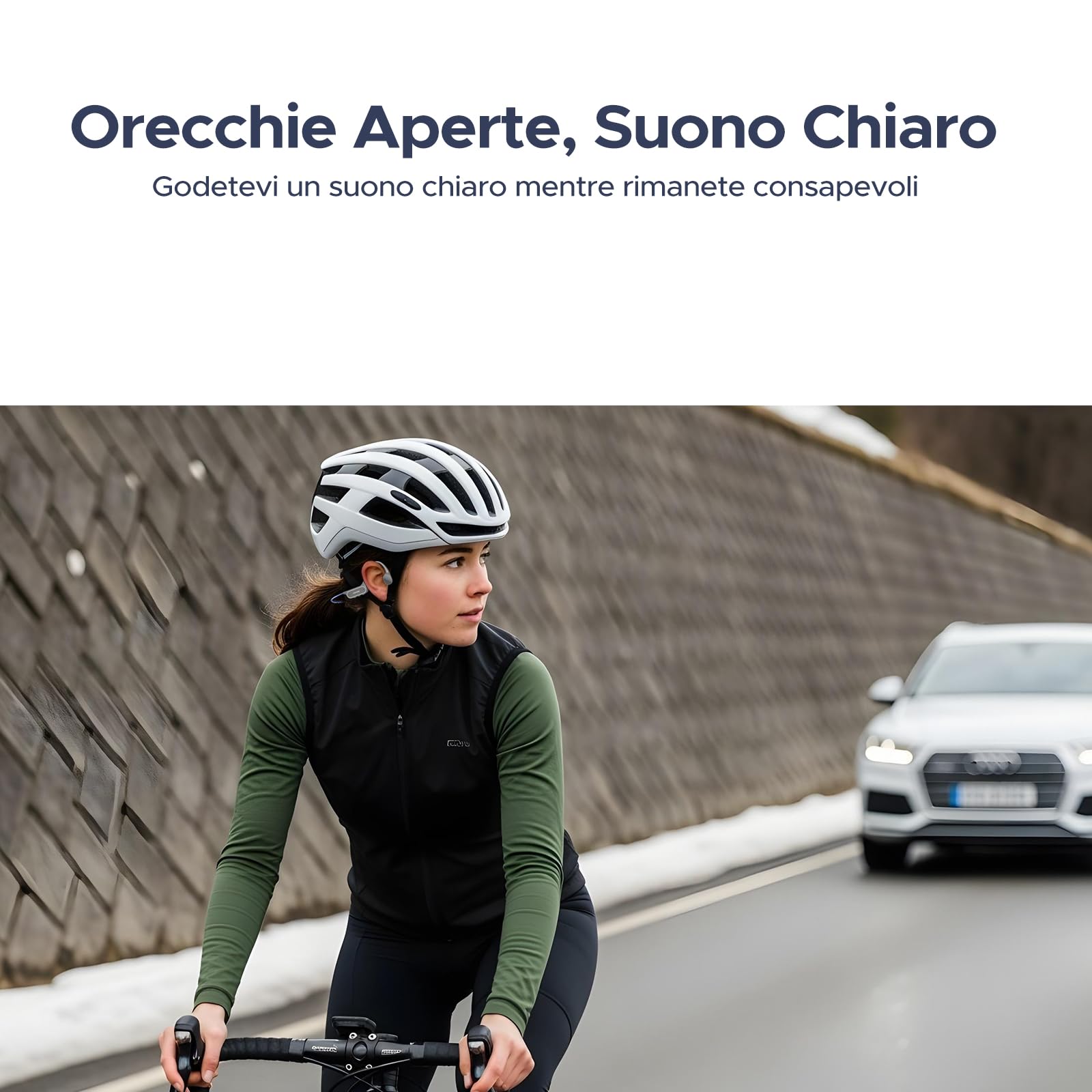 Cuffie a Conduzione Ossea, 10 Ore di Autonomia, IP68 Cuffie Sport Running Inalámbrico BT5.4 con Auricolari Aperti e Doppia Modalità MP3 da 32GB per Ciclismo, Nuoto Sott'acqua, Fitness