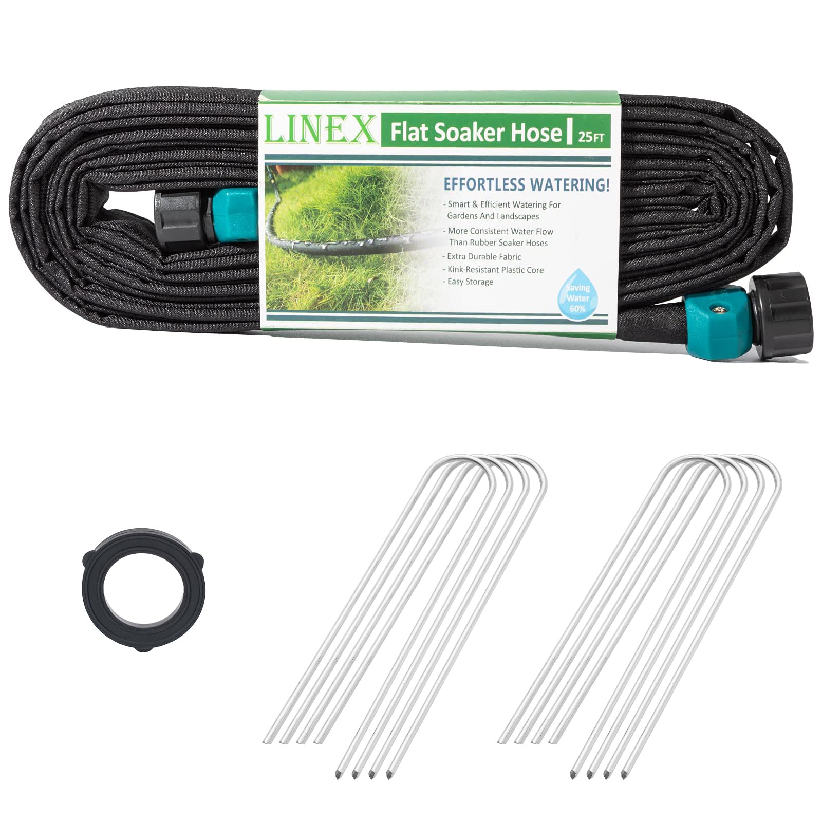 LINEX Garden Flat Soaker Hose 25 ft