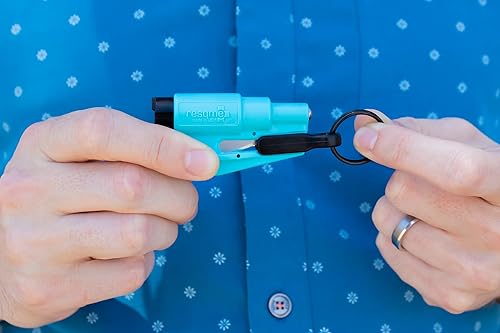 Miniatura 10 de RESQME Herramienta de escape de coche con llavero de emergencia original, cortador de cinturón de seguridad 2 en 1 y rompevanas, fabricado en