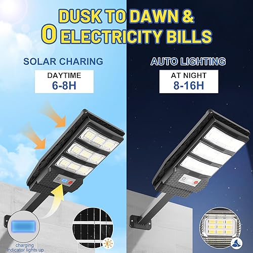 Miniatura 3 de Luces solares impermeables para exteriores, paquete de 4, luces de inundación con sensor de movimiento alimentadas por energía solar, control remoto