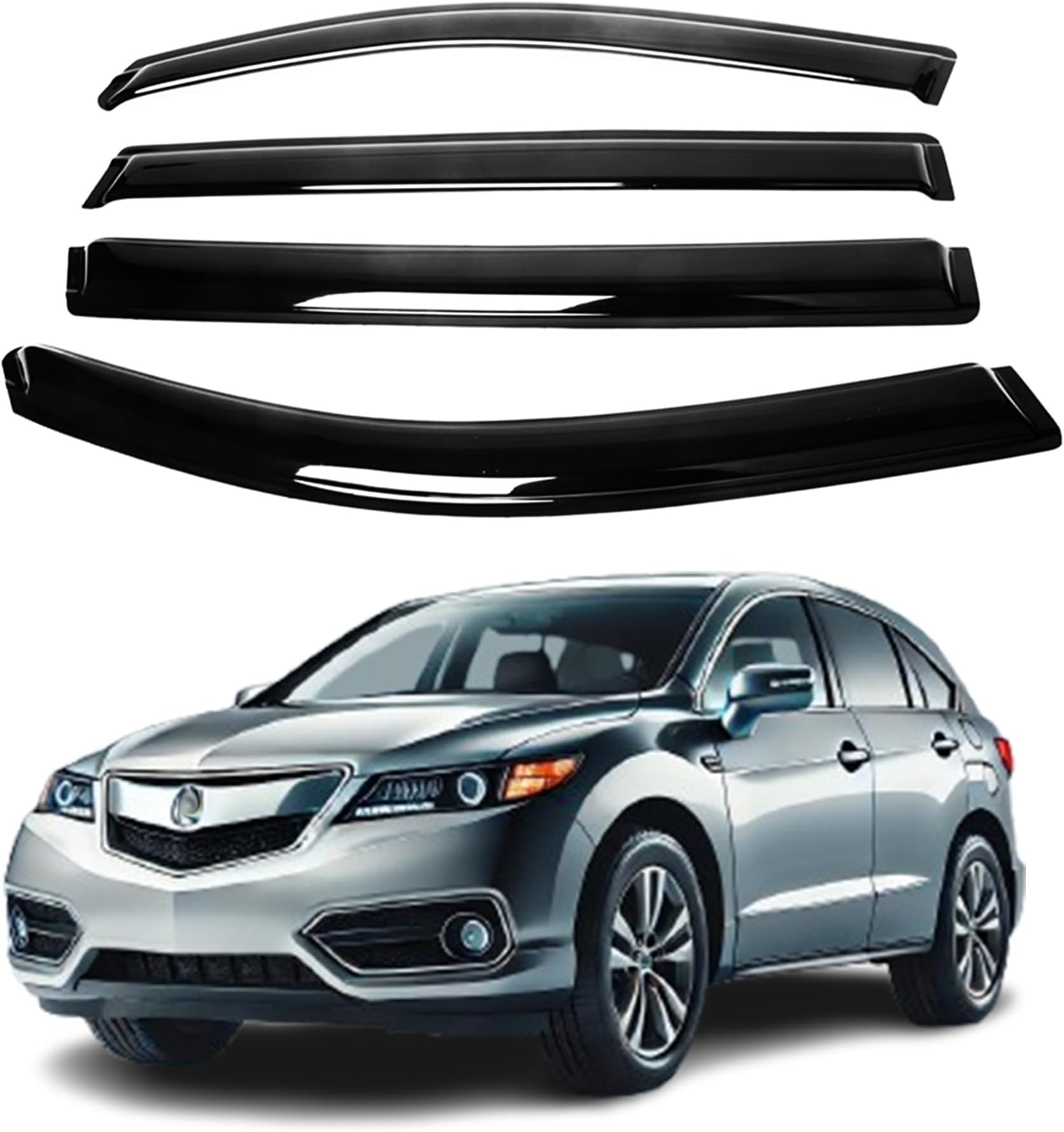 Wellvisors 6-Piece Wind Deflector Guard Set For 2019-2024 Acura