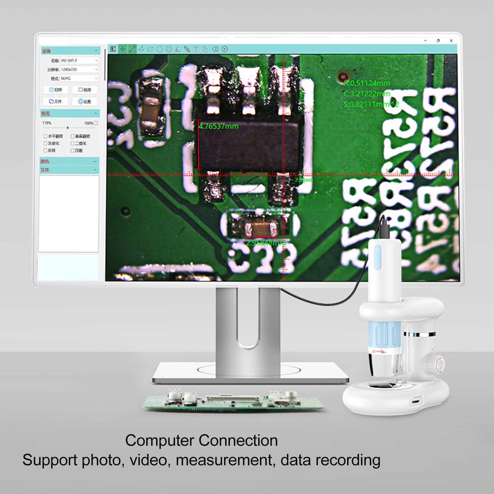 Microscopio Digital para Niños, Microscopio de Bolsillo Portátil 50-1000X 8 Luces LED, Enfoque Manual, Conexión USB WiFi, para Experimentos Científicos, Observación de Plantas,