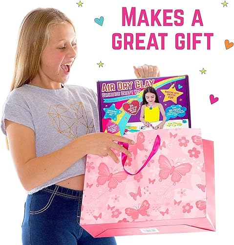 Miniatura 2 de GirlZone Air Dry Clay - Kit de manualidades definitivo de más de 100 piezas de arcilla para modelar niños, arcilla seca al aire para niños sin